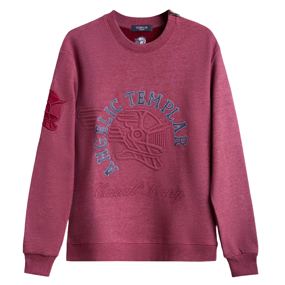 Bordeaux Sweatshirt, with Micro-Leather Embroidery