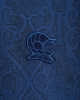 Men's Hazel Blue Hoodie T-Shirt, Antique Print & Velvet Applique Embroidery Logo