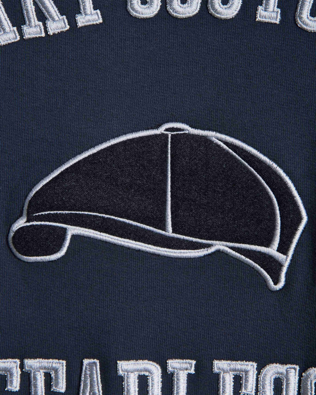 Men's Grey Loop-Back Sweatshirt, with Embossed Peaky Blinder Embroidery