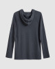 Men's Statue Grey, Hooded Henley, with Casual Society All-Over Rubber Print, Embossed Embroidery Logo