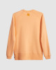Mens, Pastel Orange Loop-Back Cotton Sweatshirt, with Casual Society Embossed Micro-Leather and Velvet Emroidery