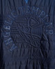 Men's Navy Loop-Back Cotton Sweatshirt, Quilted Fabric with Micro-Leather and Velvet Applique