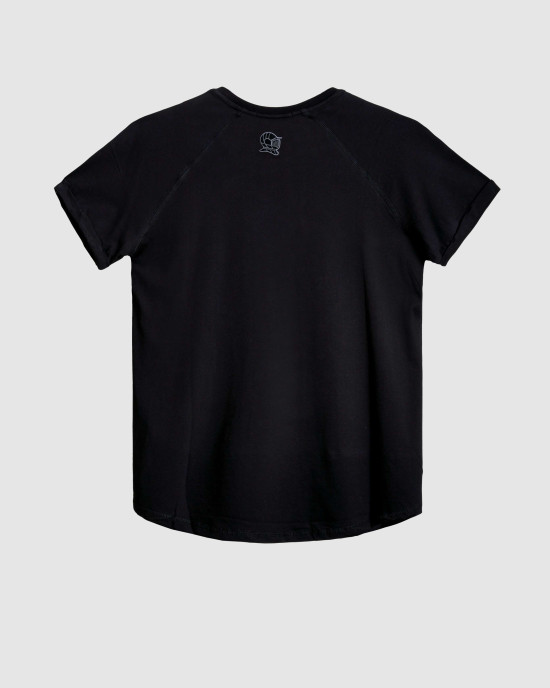 Men's Black T-Shirt, Loose Fit, with Casual Society Logo & Embossed Flock Print Men's Black T-Shirt, Loose Fit, with Casual Society Logo & Embossed Flock Print