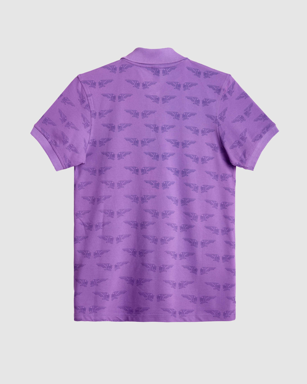 Men's Lavender Pique Polo, with Angelic Templar Print and Casual Society Logo