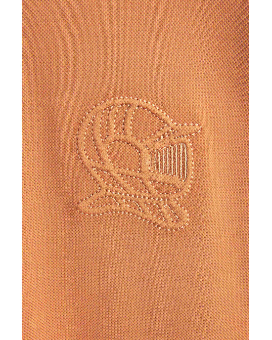 Men's Camel Polo, with Brown Contrast Panel and Casual Society Logo