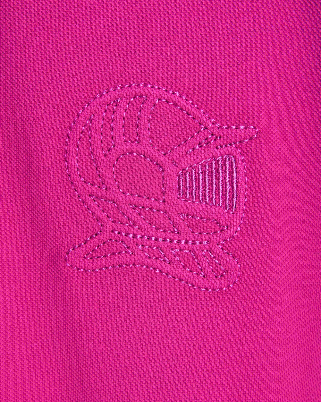 Men's Fuchsia Pink Polo, with contrast Geometric Panel and Casual Society Logo