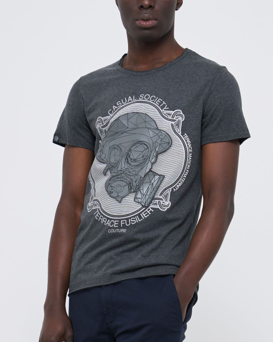 Men's Tee shirt, Black Jersey Crew Neck Fusilier Logo X Casual Society Collab Men's Tee shirt, Black Jersey Crew Neck Fusilier Logo X Casual Society Collab