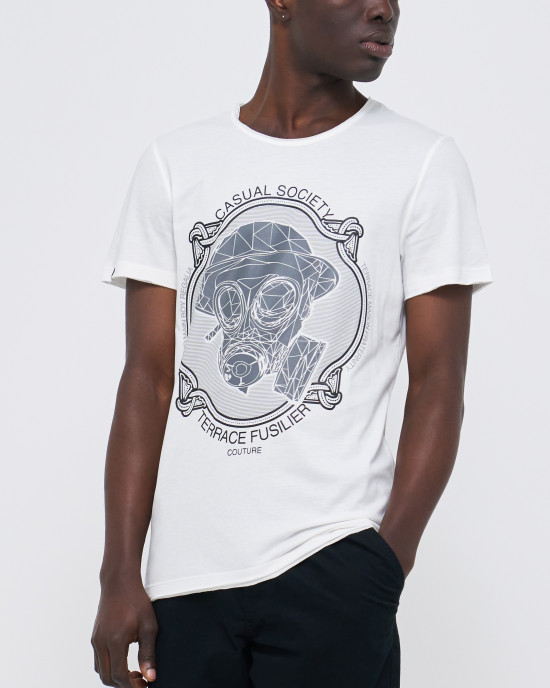 Men's Tee shirt, White Jersey Crew Neck, Fusilier Logo X Casual Society Collab Men's Tee shirt, White Jersey Crew Neck, Fusilier Logo X Casual Society Collab