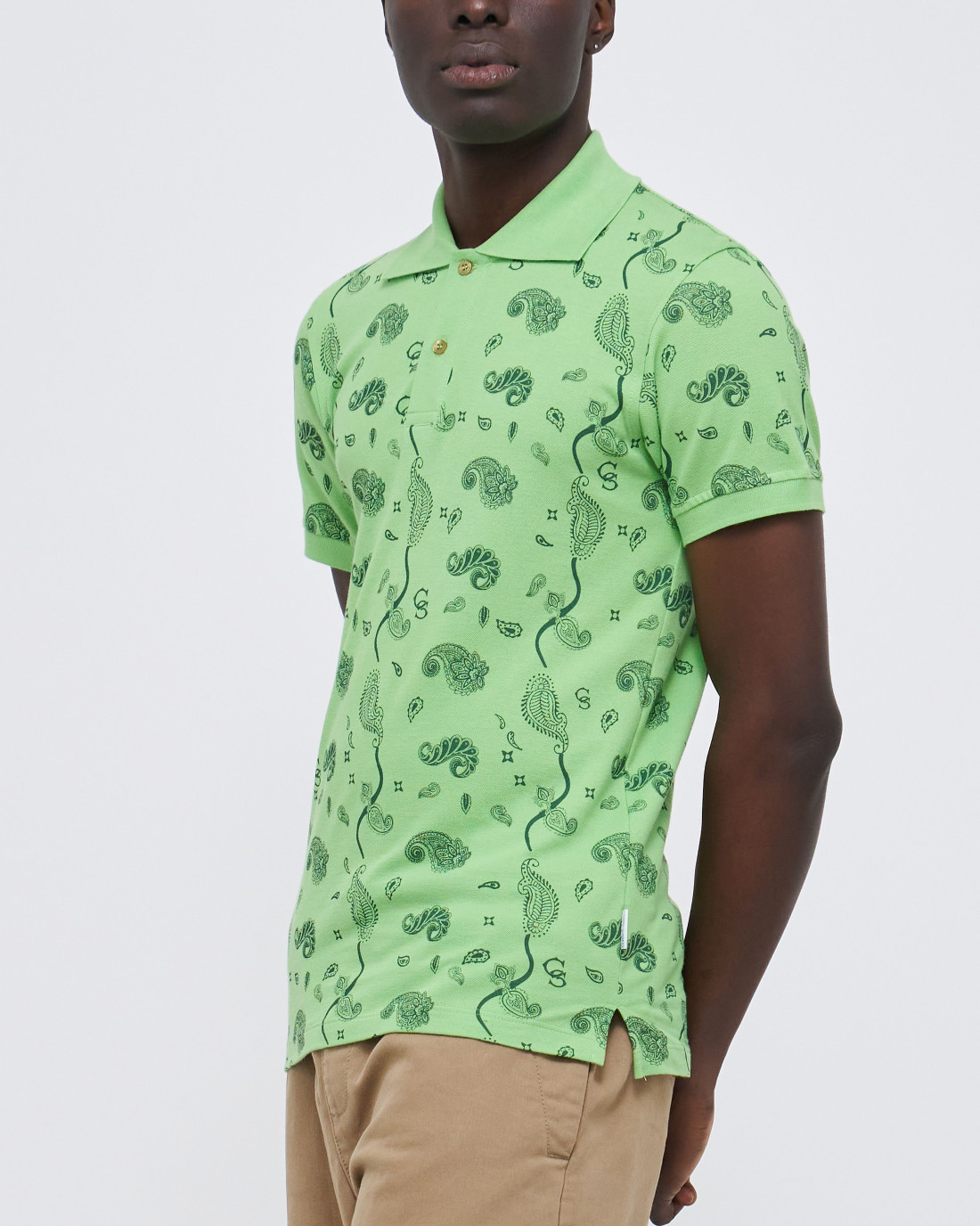 JOHN PAISLEY PILE NATURAL MENS FLAT FRONT SHORT