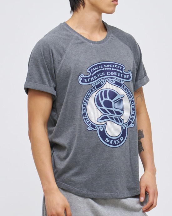 Men's Carbon Grey Crew Neck T-Shirt with Raised Rubber Print Casual Society Logo Men's Carbon Grey Crew Neck T-Shirt with Raised Rubber Print Casual Society Logo