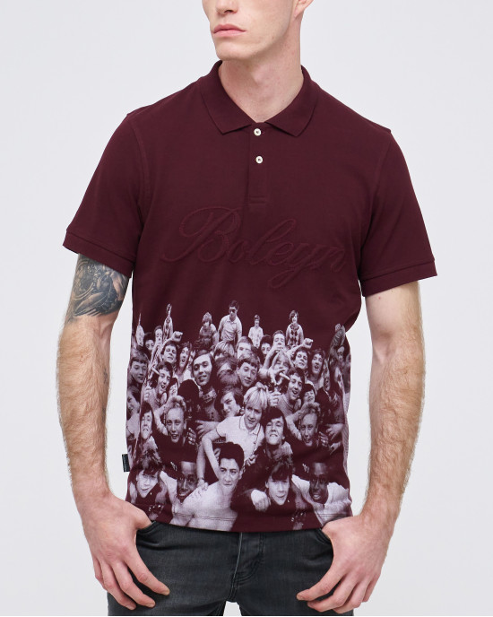 Men's Borduex Polo, with Boleyn Boys Print and  Casual Society Embossed Logo Men's Borduex Polo, with Boleyn Boys Print and  Casual Society Embossed Logo