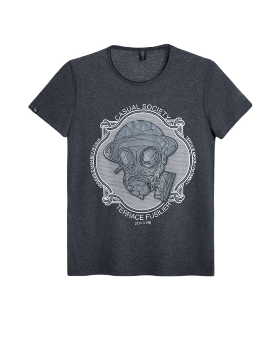 Men's Tee shirt, Black Jersey Crew Neck Fusilier Logo X Casual Society Collab Men's Tee shirt, Black Jersey Crew Neck Fusilier Logo X Casual Society Collab