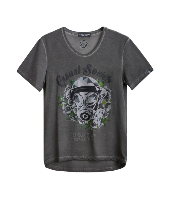 Men's Black Garment Dye Tee shirt, Gym-Fit, Low Neck, Fusilier LDN Poppy & FSLR Logo Men's Black Garment Dye Tee shirt, Gym-Fit, Low Neck, Fusilier LDN Poppy & FSLR Logo